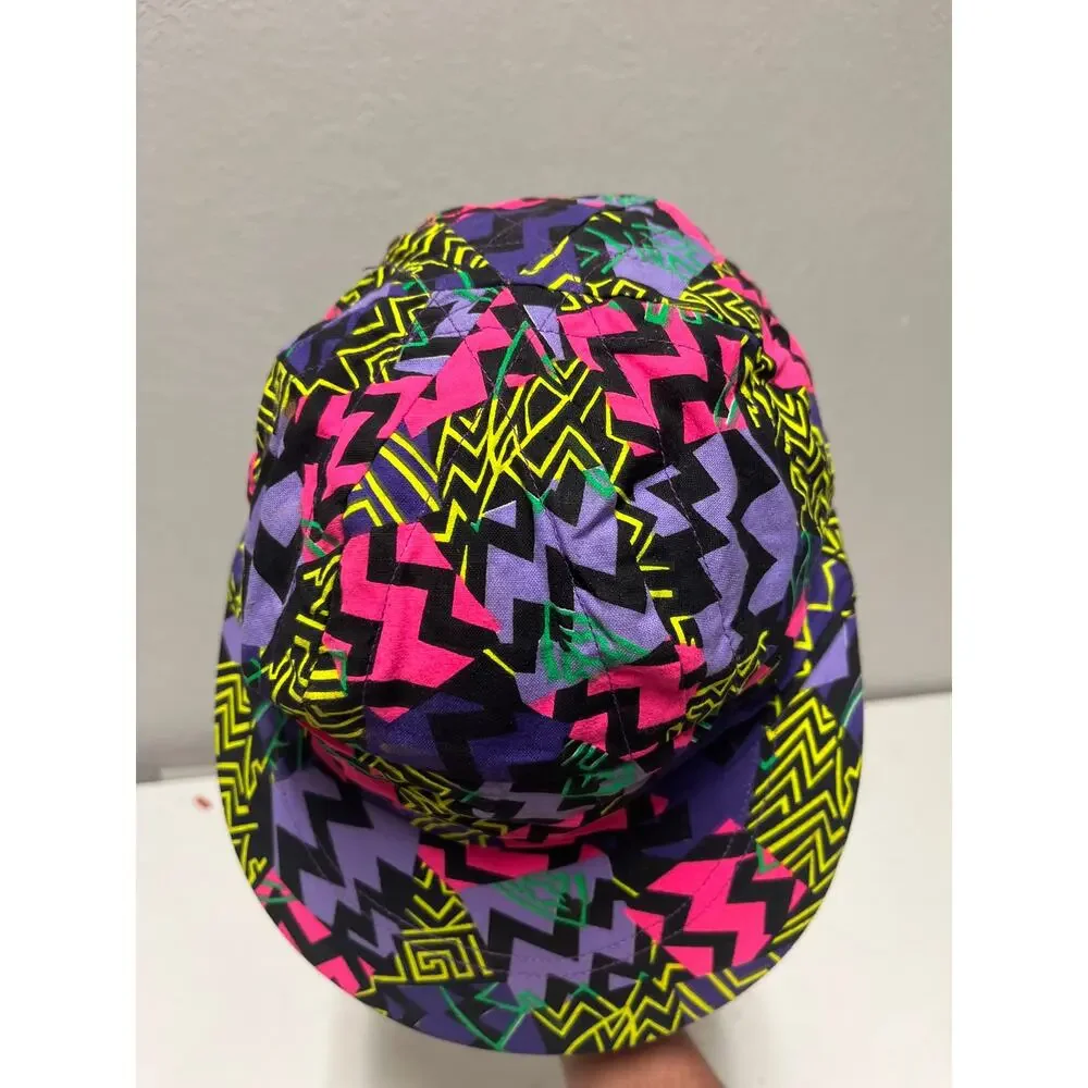Unbranded 80's 90's Retro Geometric Purple Adjustable Strapback Hat Cap